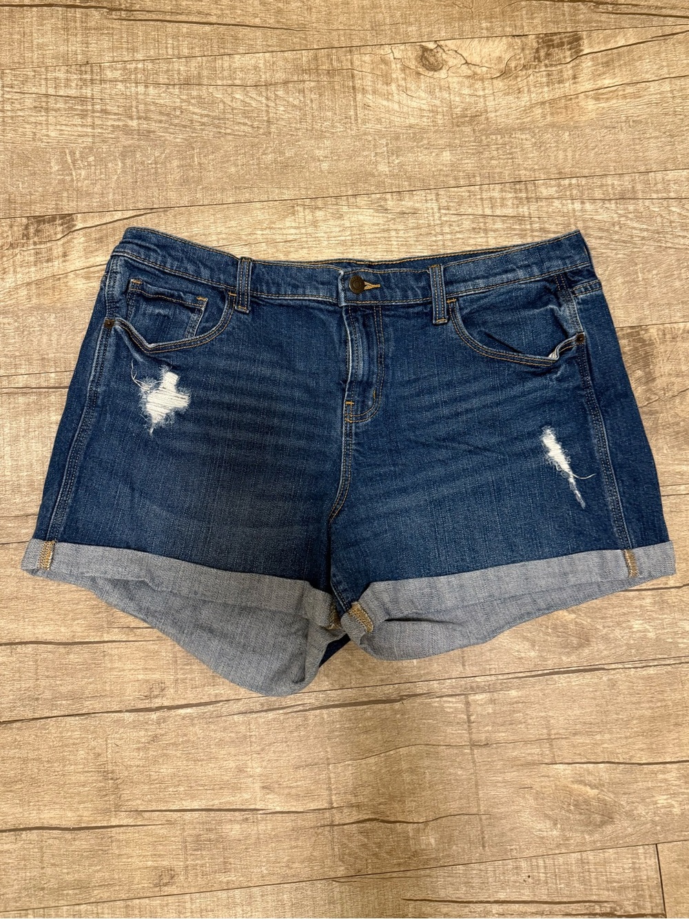 Old Navy Dark Blue Denim Boyfriend Mid-Rise Women's Shorts